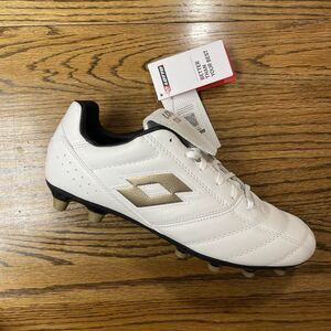 Lotto Stadio 200 IV FG White Gold Soccer Cleats Mens US Size 8 8.5 9 10.5 NEW